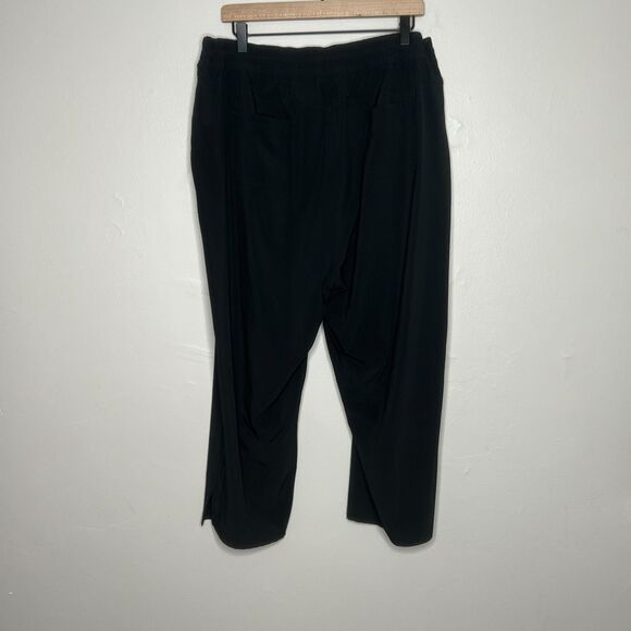 Talbots Womens Active Pants XL Black Straight Leg Crop Stretch Gym Training - Picture 2 of 11
